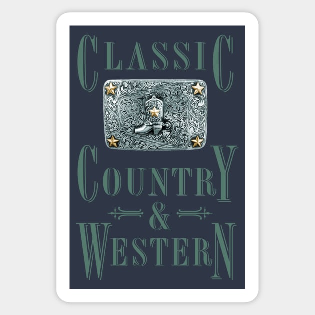 Cowboy Boot - Classic Country and Western Belt Buckles Sticker by PLAYDIGITAL2020